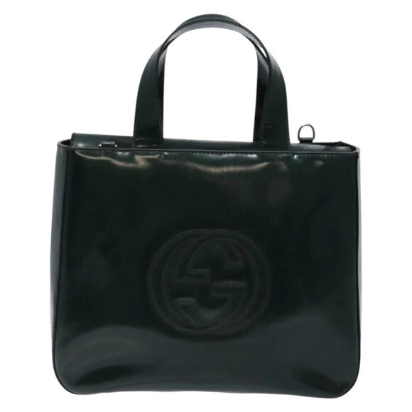GUCCI Hand Bag Enamel Green Silver - Picture 9 of 16